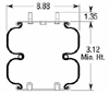 Air Bag, Replaces Neway 90557237 Air Spring