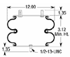Air Bag, Replaces Load Air P10-755C Air Spring