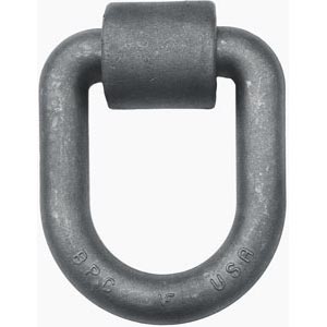 PTP B50 Forged D-Ring with Weld-On Mounting Bracket, 1" Dia. Ring, 15,586 lbs. WLL