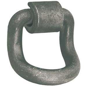 B5055 Forged D-Ring with Weld-On Mounting Bracket, 1" Dia. Ring, 15,586 lbs. WLL, 55° Bend