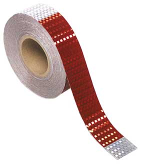 Grote 41160 Red/Silver Conspicuity Tape, 2" x 150' Roll, DOT Approved