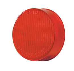 Pro LED 200RS Red 2-Inch Round LED Marker Light with Stripe Lens