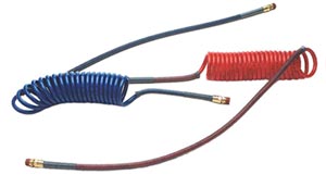 Coiled air brake hoses with one 40" lead