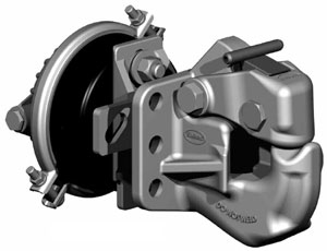 SAF Holland PH-310RA11 50-Ton Rigid Type Pintle Hook With Air Cushioned Snubber, Wide Mount Pattern