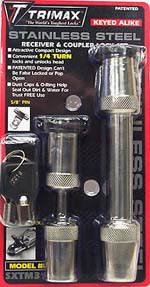 Trimax Stainless Receiver and Coupler Lock Set - Couplers Up To 7/8" Wide