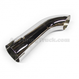 PTP 824715 4" ID x 18" Length, Curved Top, Chrome Exhaust Stack