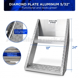 18" Wide Road Pro Diamond Plate Aluminum Truck Frame Step