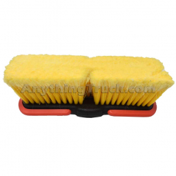 Heavy Duty 10" Yellow Soft Bi-Level Wash Brush on a Plastic Block