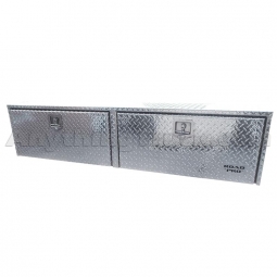 Road Pro 1701551 Topside Diamond Plate Aluminum Toolbox, 16" x 13" x 72", Double Door