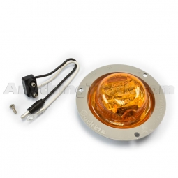 Truck-Lite 10079Y Flange-Mounted 2.5" Yellow LED Clearance/Marker Light, high Profile, PC Rated
