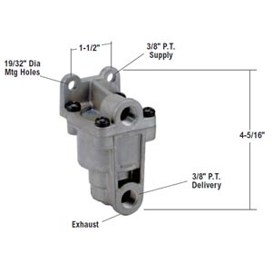 Bendix 289144X LQ-4 Front Axle Ratio Valve, 4 PSI Hold Off Pressure, 60 PSI Equalizing Pressure Bendix 289144X LQ-4 Front Axle Ratio Valve, 4 PSI Hold Off Pressure, 60 PSI Equalizing Pressure