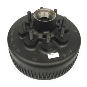 Hub/Drum for Dexter 8K Trailer Axles, with Bearing Cups and Wheel Studs, 8 on 6.50", 5/8" Stud, Oil Hub/Drum for Dexter 8K Trailer Axles, with Bearing Cups and Wheel Studs, 8 on 6.50", 5/8" Stud, Oil