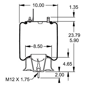 Spring Pro 881190 Air Bag, Replaces Goodyear 1R12-523 Air Bag & Navistar 3541732C1