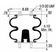 Firestone W01-358-6941 Air Bag, Replaces for Histeer 10302 Air Spring