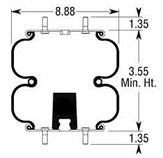 ABSP2B12RA-6960 Air Bag, Replaces Granning 7025 Air Spring