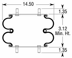 Firestone W01-358-7135 Air Bag, Replaces Neway 90557001 Air Spring