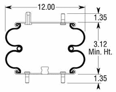 Firestone W01-358-7423 Air Bag, Replaces Sauer P10-784 Air Spring