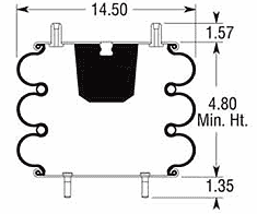 Firestone W01-358-7843 Air Bag, Replaces Hendrickson Trailer S7100 Air Spring