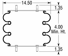 ABSP3B32RA-7848 Air Bag, Replaces Hendrickson 13047 & Firestone  W01-358-7848 Air Springs