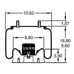 Watson & Chalin AS0107 Air Bag, Replaces Firestone W01-358-8637 Air Bag