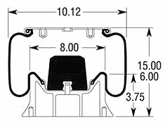 Firestone W01-358-9053 Air Bag, Replaces EZ Ride 8030192 and Fruehauf UCE-1304-2 Air Springs