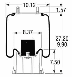 Firestone W01-358-9250 Air Bag, Replaces Ridewell 1003589250C Air Spring