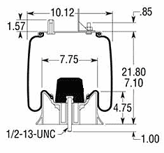 Firestone W01-358-9472 Air Bag, Replaces Neway 90557147 Air Spring