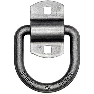 B38PTP Forged D-Ring with 2-Hole Mounting Bracket, 1/2" Dia. Ring, 4,080 lbs. WLL
