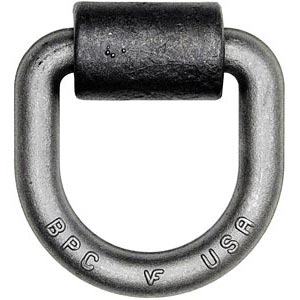 Forged D-Ring with Weld-On Mounting Bracket, 3/4" Dia. Ring, 9,120 lbs. WLL