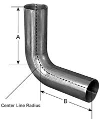 90 Degree 3-1/2" OD-OD Aluminized Exhaust Elbow - 4" Legs, 4" Radius