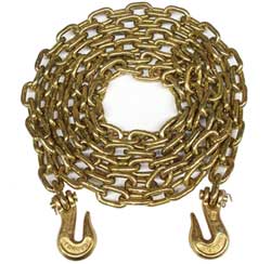 3/8" x 20 ft. Grade 70 Transport Chain with Clevis Grab Hooks