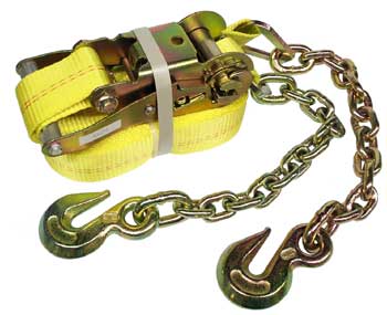 2" x 27 ft. Ratchet Strap with Chain Ends
