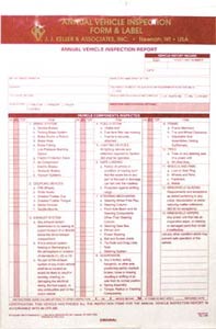 Annual Vehicle Inspection Report & Inspection Label