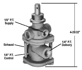 Bendix 288239X PP-7 Push/Pull Trailer Supply Valve, Unthreaded Exh Port, 40 PSI Auto Rel Pressure