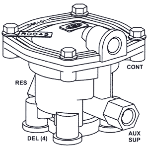 Sealco 110139 Service Relay Valve - 4 Delivery Ports with Ratio Feature