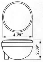 Pro LED 4 inch round stop, tail and turn signal measurements