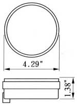 Pro LED 4 inch round stop, tail and trun signal light measurements