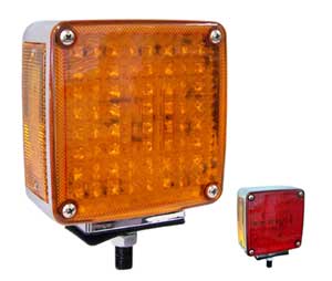 Left-Hand, Double-Face Pedestal LED Turn Signal Light, Single Mounting Stud