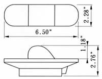 Pro LED 6 inch oval mid-turn signal light