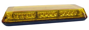 Low-Profile Amber Mini Light Bar LED Warning Lamp - 10-30 VDC, Amber Lens