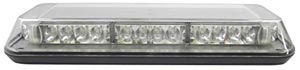 Low-Profile Amber Mini Light Bar LED Warning Lamp - 10-30 VDC, Clear Lens