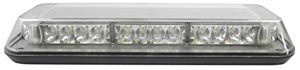 Magnet-Mount Low-Profile Amber Mini Light Bar LED Warning Lamp - 10-30 VDC, Clear Lens