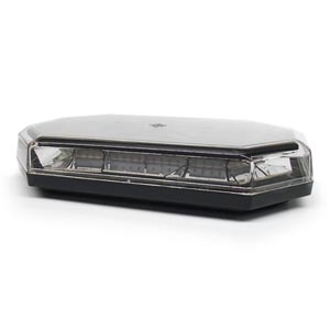 10 Function, Amber LED, Clear Lens Mini Light Bar Warning Light with Magnet Mount - 10-30 VDC