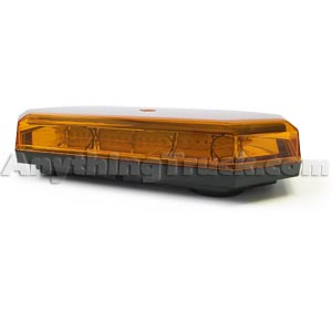 10 Function, Amber LED, Amber Lens Mini Light Bar Warning Light with Magnet Mount - 10-30 VDC