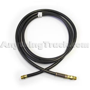 PTP 455144 12' Black Rubber Air Brake Hose Assembly, 3/8" I.D. with 1/2" NPT Fittings
