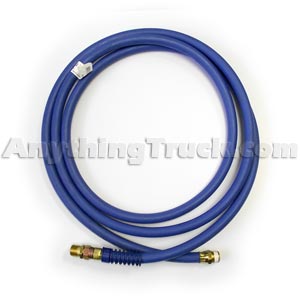 PTP B455144 12' Blue Rubber Air Brake Hose Assembly, 3/8" I.D. with 1/2" NPT Fittings