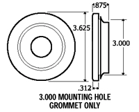 Pro LED 107G Rubber Grommet Dimensions
