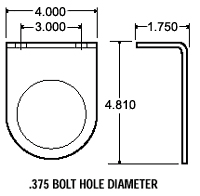 Truck-Lite 10729 Clearance Light Bracket Dimensions