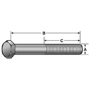 Bolt, 15/16"-16 x 5-1/4" Long