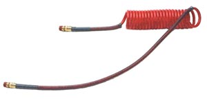 PTP 022005 15 ft. Red Coiled Nylon Emergency Air Brake Hose Assembly with One 40" Lead